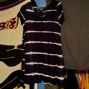 Tie Dye Navy Blue T-shirt Dress